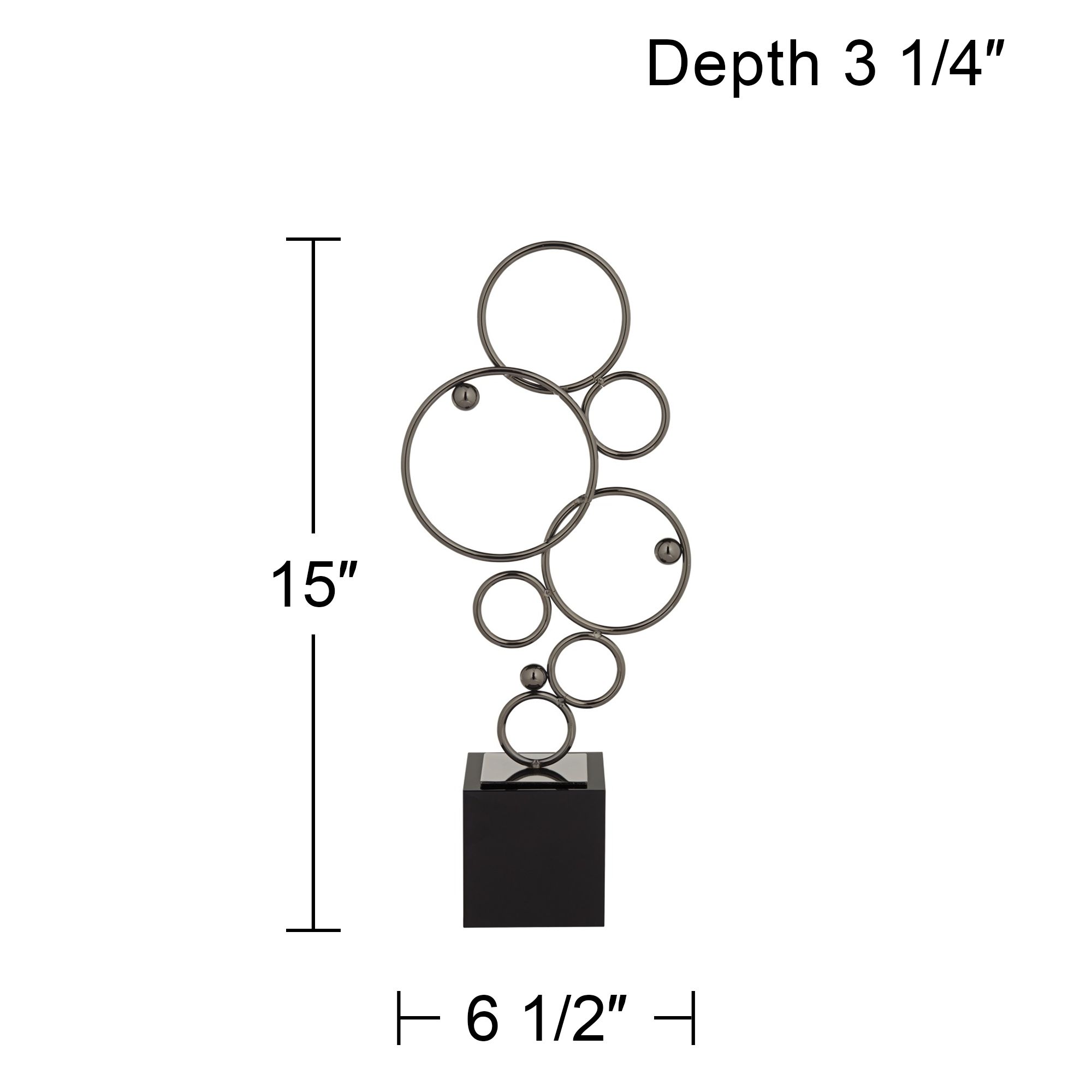 Bubbly 15" High Glossy Black Metal Sculpture