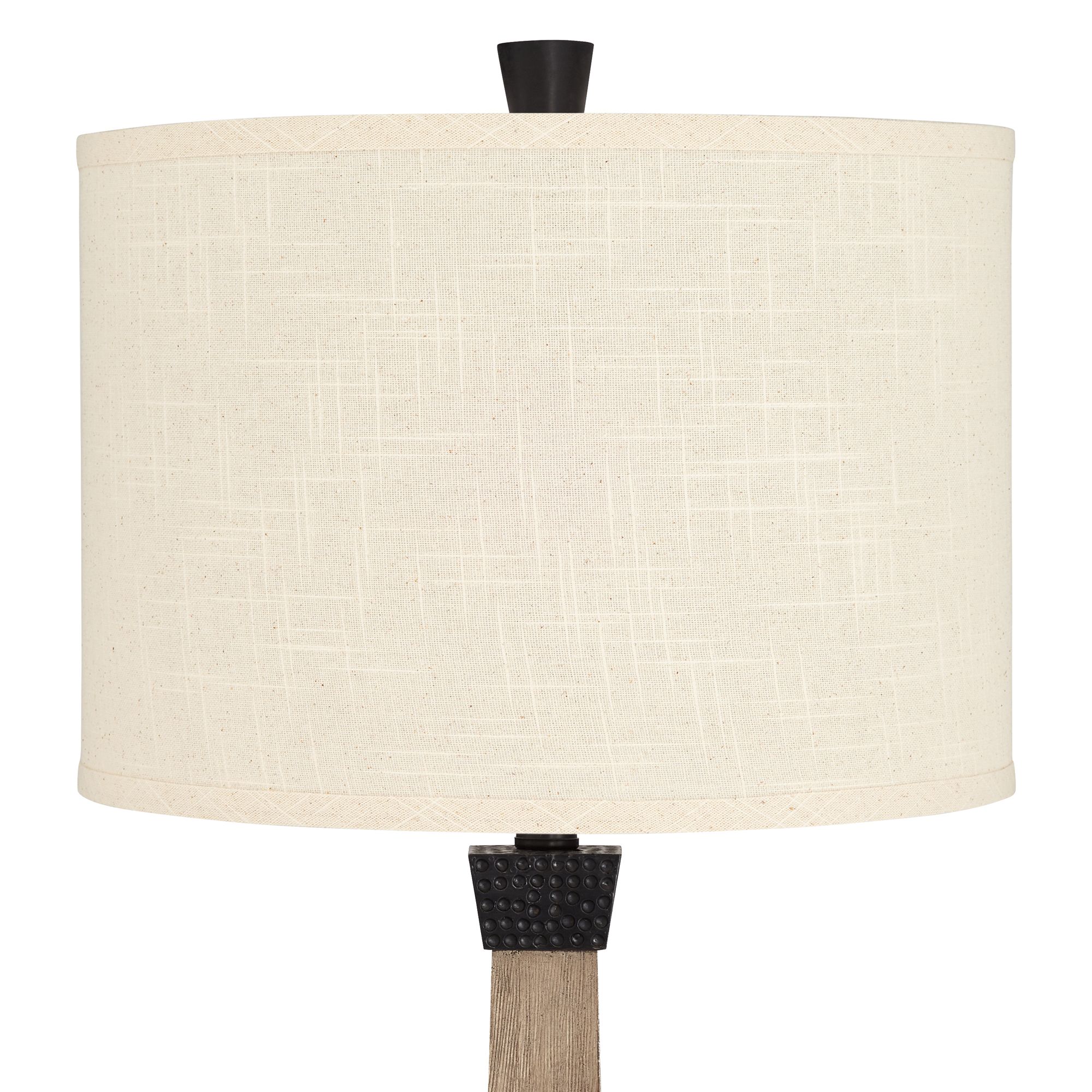 Buchan Wood Pedestal Table Lamps Set of 2 with Cream Shade 201K3