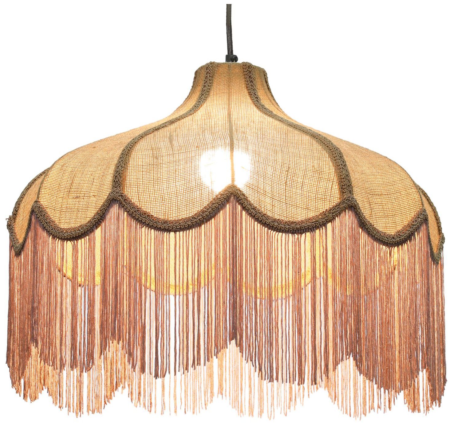 Image 2 Buchanan Jute Fringed Scalloped Pendant Light more views