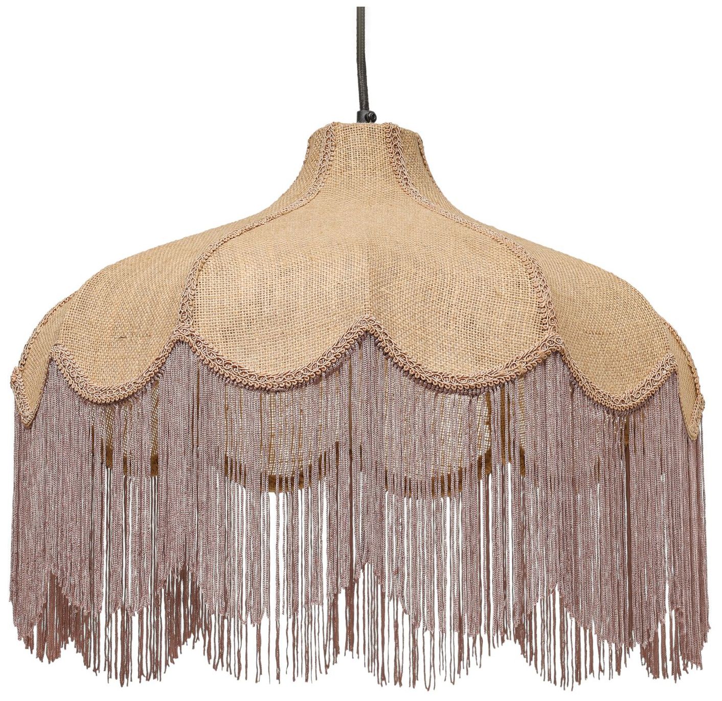 Image 3 Buchanan Jute Fringed Scalloped Pendant Light more views