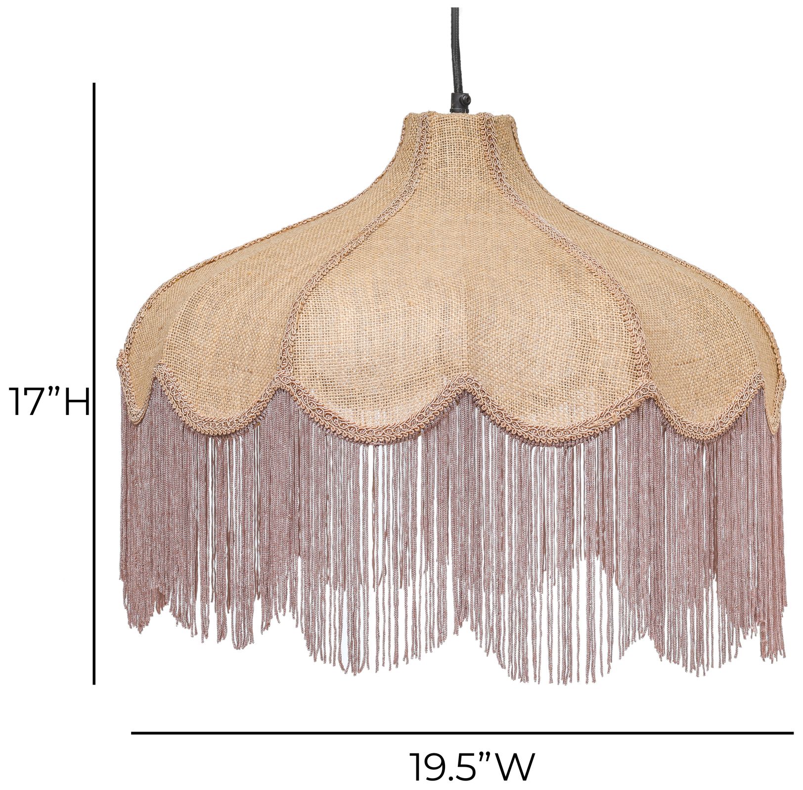 Image 5 Buchanan Jute Fringed Scalloped Pendant Light more views