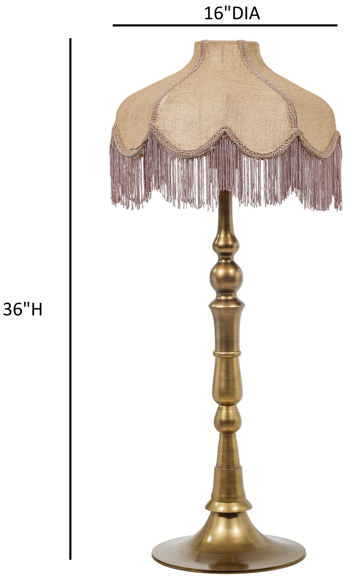 Buchanan Jute Fringed Scalloped Table Lamp