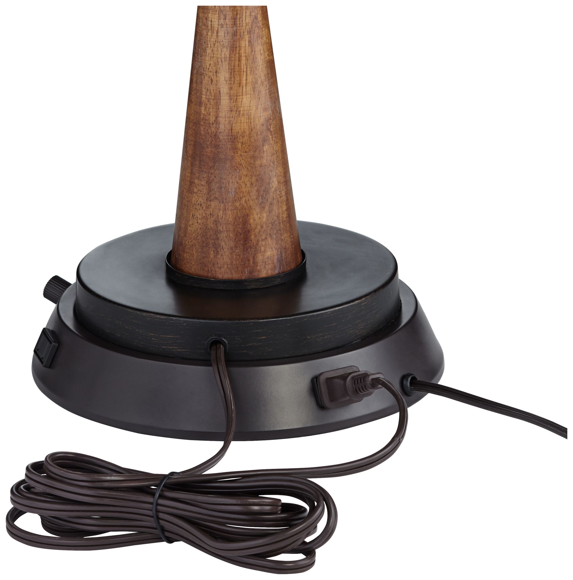 Buckhead Bronze Accent Table Lamp With Dimmer USB Workstation Base ...