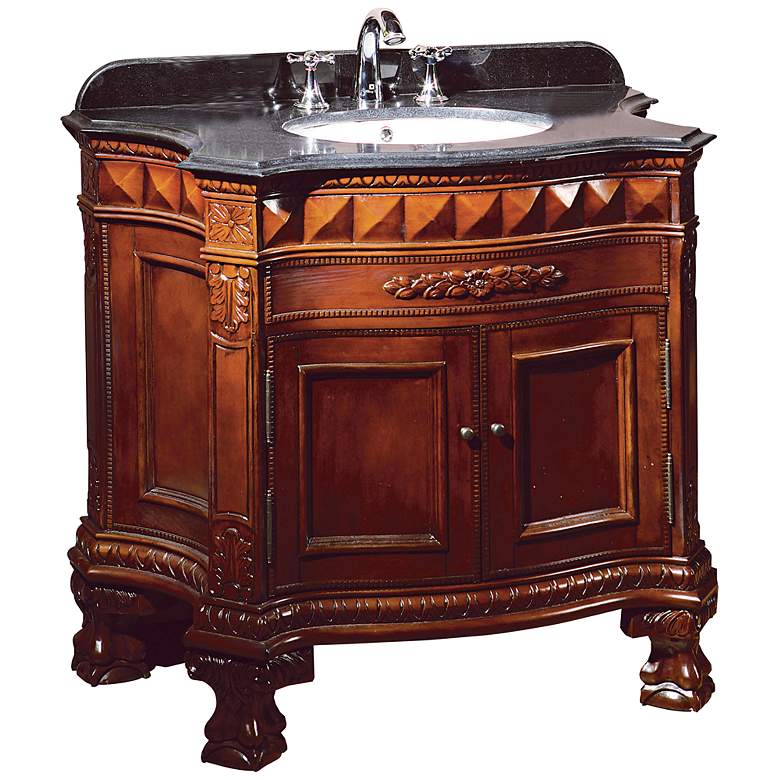 Image 1 Buckingham 36 inch Wide Dark Cherry 2-Door Single Sink Vanity