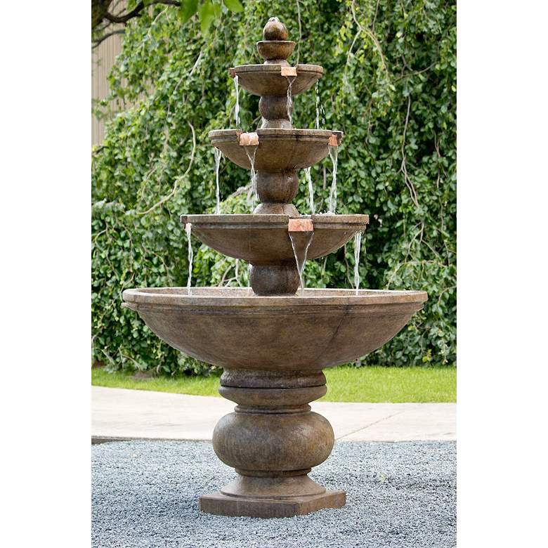 Image 1 Buckingham 78" High Relic Lava 4-Tier Outdoor Floor Fountain