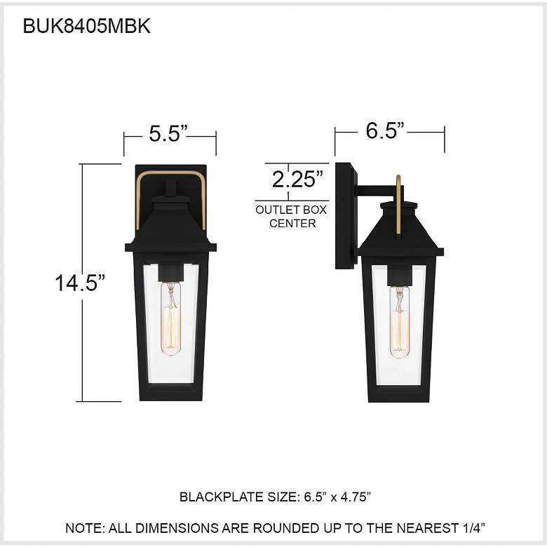 Image 7 Buckley 1-Light Matte Black Outdoor Wall Lantern more views