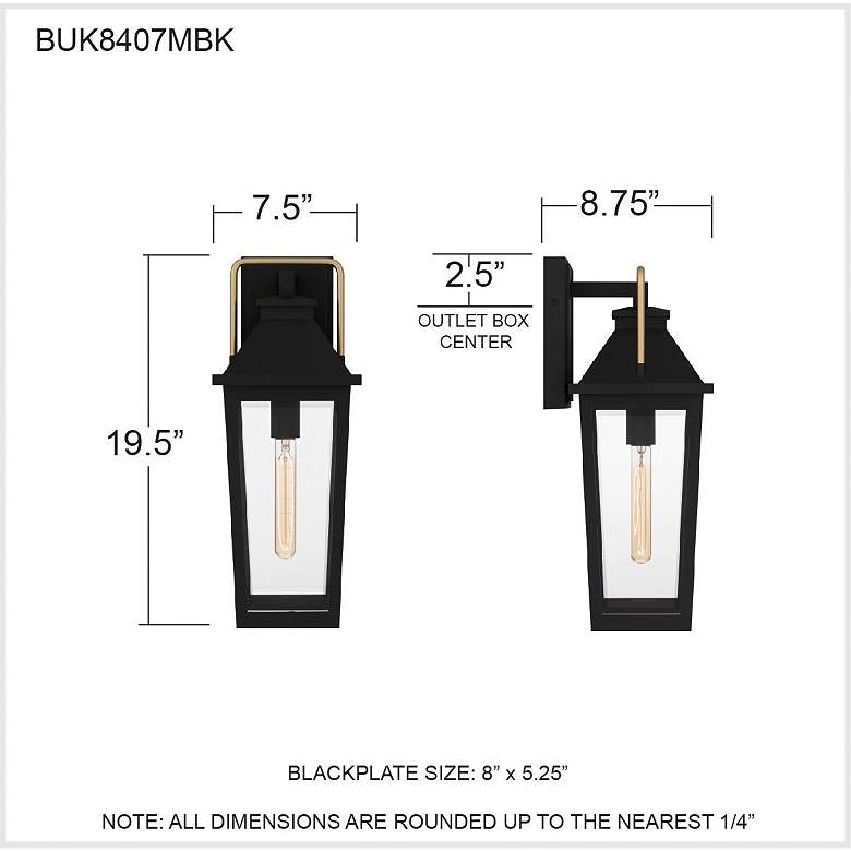 Image 7 Buckley 1-Light Matte Black Outdoor Wall Lantern more views