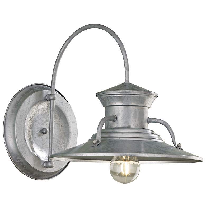 Image 1 Budapest 12 inch Wide Galvanized Outdoor Wall Light