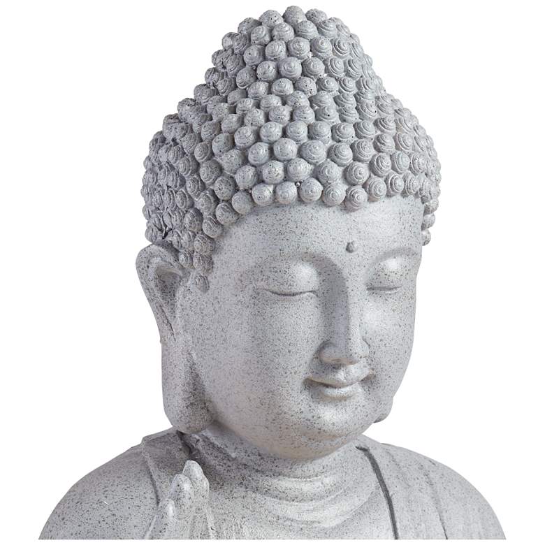 Image 3 Buddha 18 1/2 inch High Gray Faux Stone Bubbler Fountain with LED Light more views