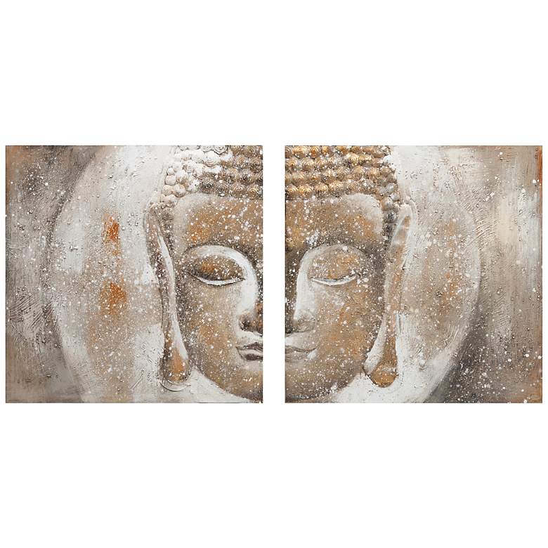 Image 1 Buddha 23 3/4 inch Square 2-Piece Canvas Wall Art Set