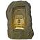 Buddha in a Cave Gray Stone LED Fountain