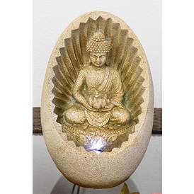 Image2 of Buddha Sunburst 11"H Tabletop Zen Fountain with LED Light more views