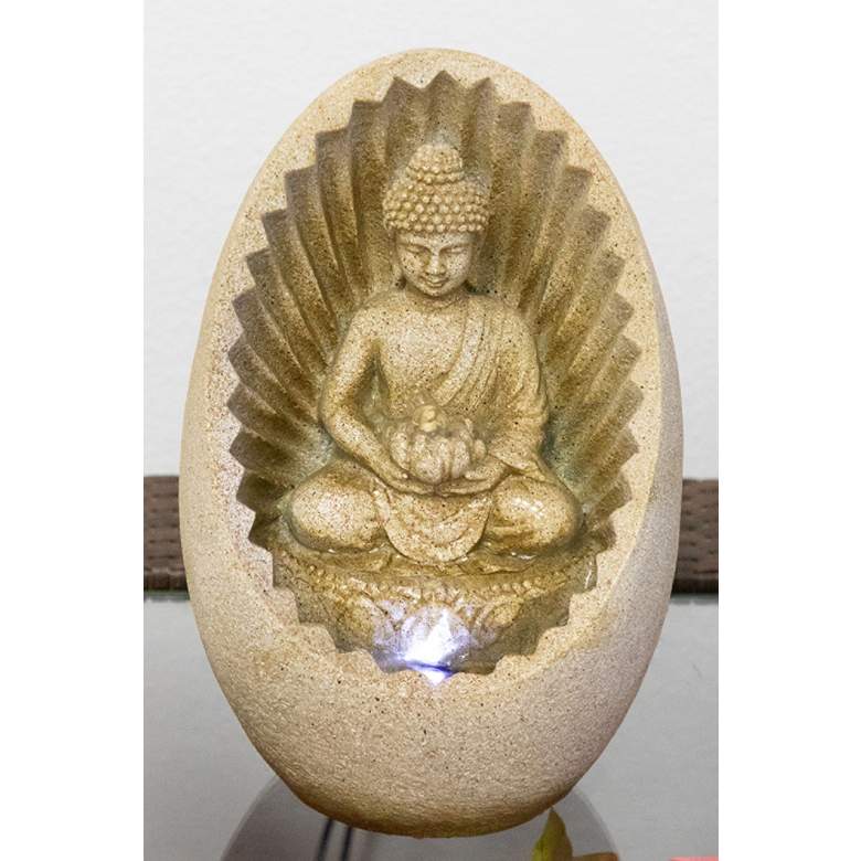 Image 2 Buddha Sunburst 11 inchH Tabletop Zen Fountain with LED Light more views