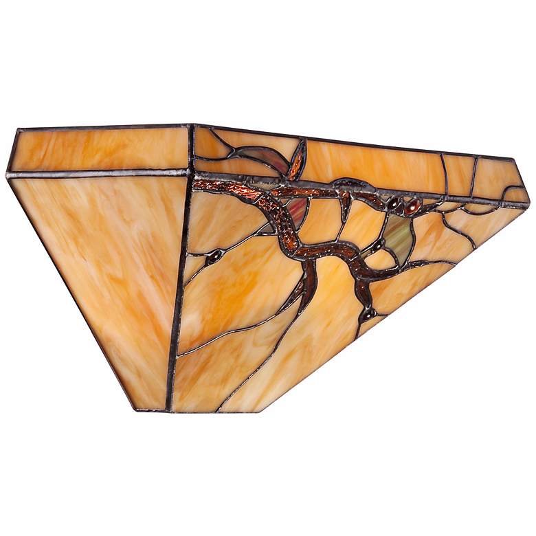 Image 5 Budding Branch 14 inch Wide Tiffany-Style Glass Wall Sconce more views