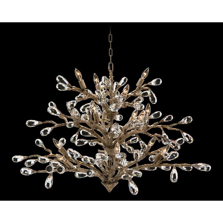 Image 1 Budding Crystal 47 inch Wide Antique Silver 16-Light Chandelier