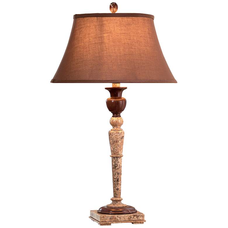 Image 1 Budh Chocolate and Fossil Marble Table Lamp