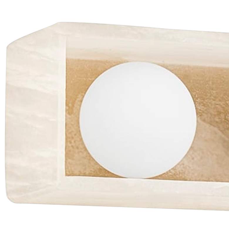 Image 3 Budnick 15 1/2" Wide Alabaster Shell 3-Light LED Bath Light more views