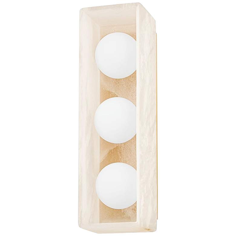 Image 4 Budnick 15 1/2" Wide Alabaster Shell 3-Light LED Bath Light more views