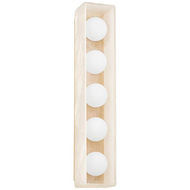 Image 1 Budnick 24 1/2" Wide Alabaster Shell 5-Light LED Bath Light