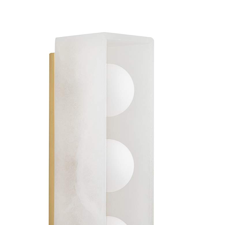 Image 3 Budnick 24 1/2" Wide Alabaster Shell 5-Light LED Bath Light more views