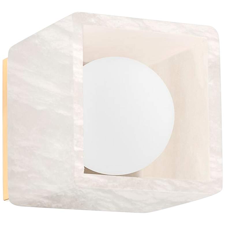 Image 1 Budnick 4 1/2 inch High Alabaster Shell LED Wall Sconce
