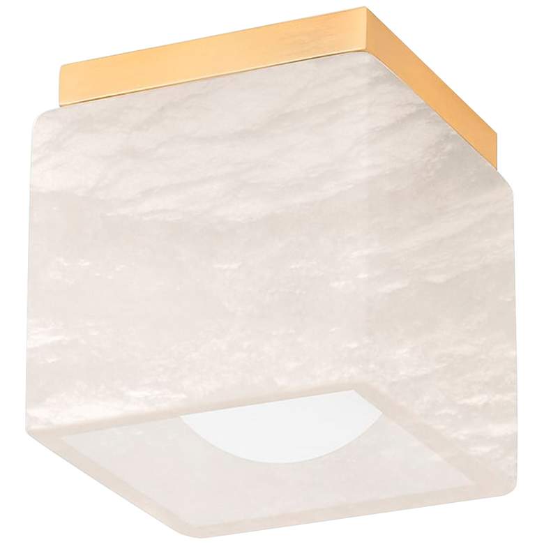 Image 3 Budnick 4 1/2" High Alabaster Shell LED Wall Sconce more views