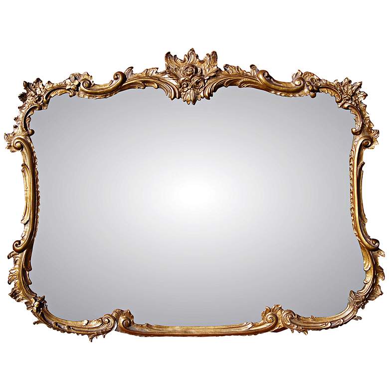 Image 1 Buffet 44 inch Wide Antique Gold Rectangular Wall Mirror