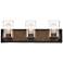 Buford 23" Wide Wood-Accented Black Three-Light Bath Light