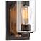 Buford 8" High Wood-Accented Bronze Rustic Wall Sconce