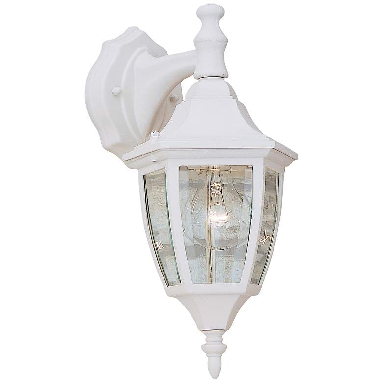 Image 1 Builder 14 1/4" High Top-Mount White Outdoor Wall Light