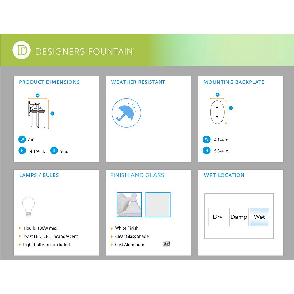 Image 7 Builder 14 1/4"H Bottom-Mount White Outdoor Wall Light more views