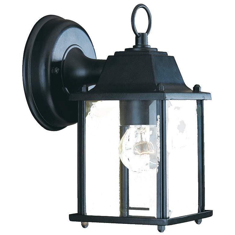 Image 1 Builders Choice 8-in H Matte Black Medium Base (E-26) Outdoor Wall Light