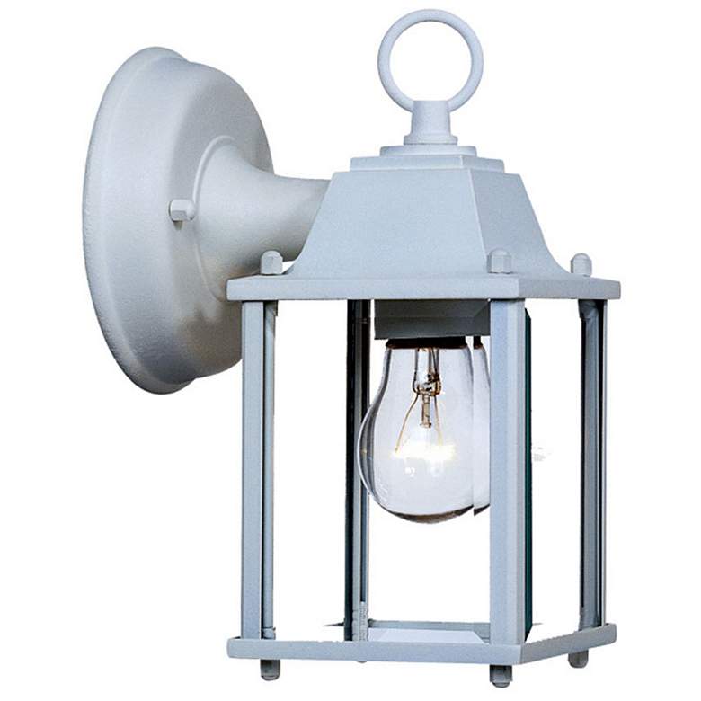 Image 1 Builders Choice 8-in H Textured White Medium Base (E-26) Outdoor Wall Light