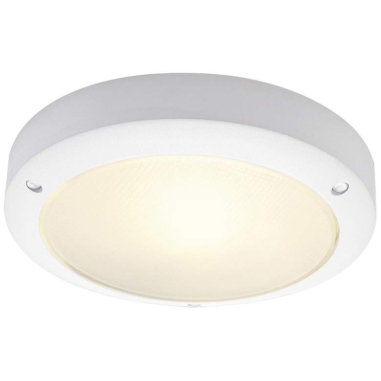 Image 1 Bulan 10 3/4 inch High White LED Outdoor Wall Light