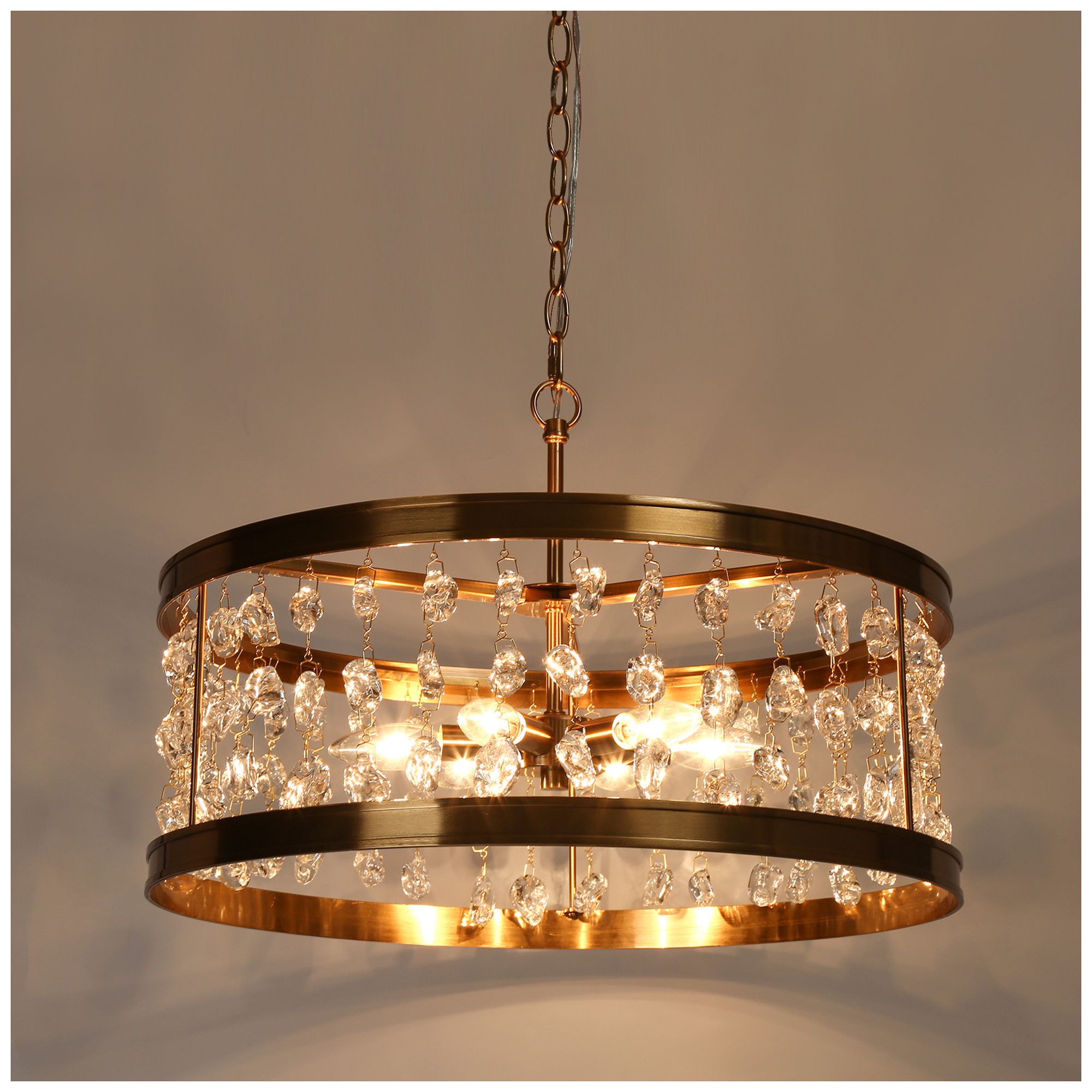 Image 2 Bulbiferum 6-Light Gold Glass Beads Drum Chandelier - Made to Order more views
