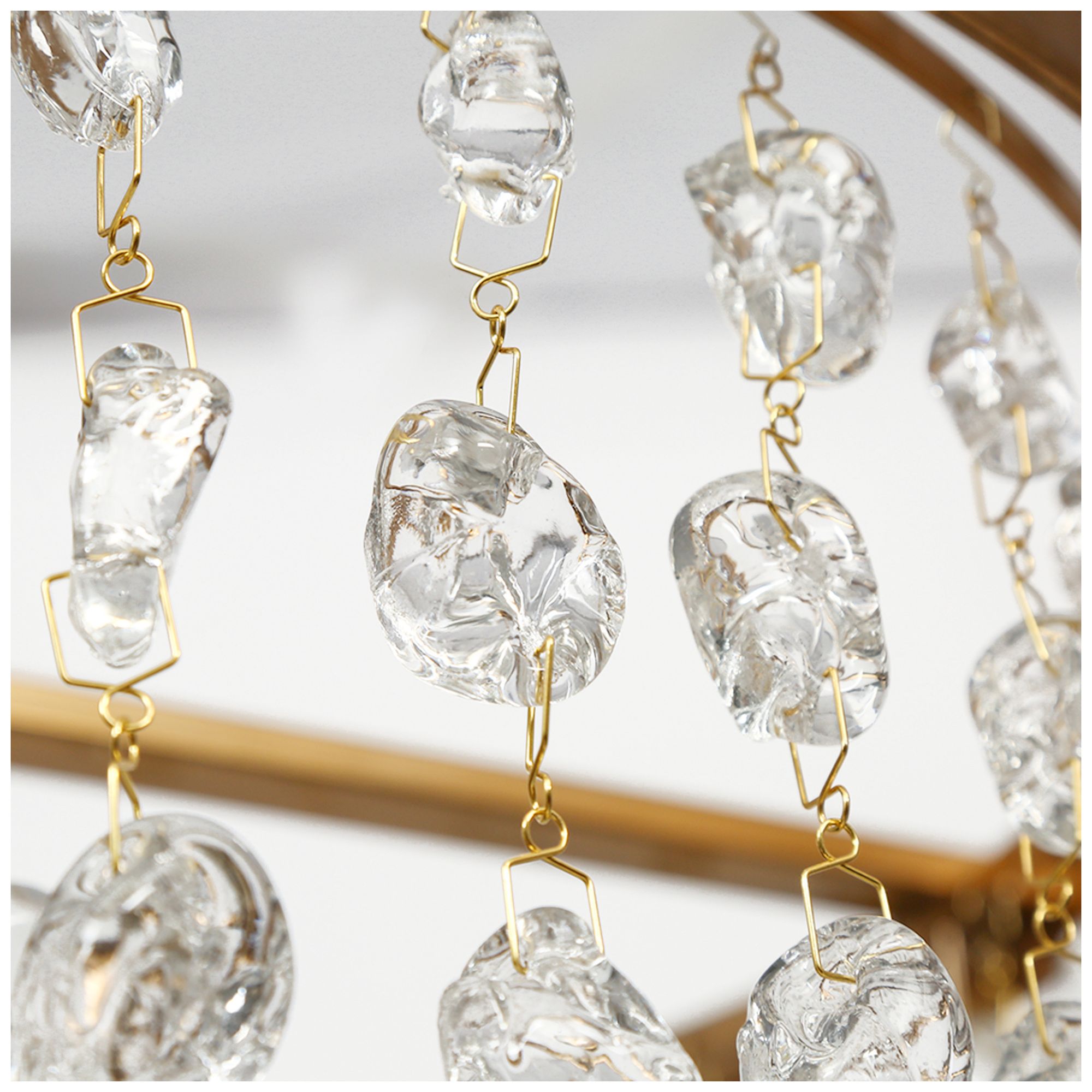 Image 4 Bulbiferum 6-Light Gold Glass Beads Drum Chandelier - Made to Order more views