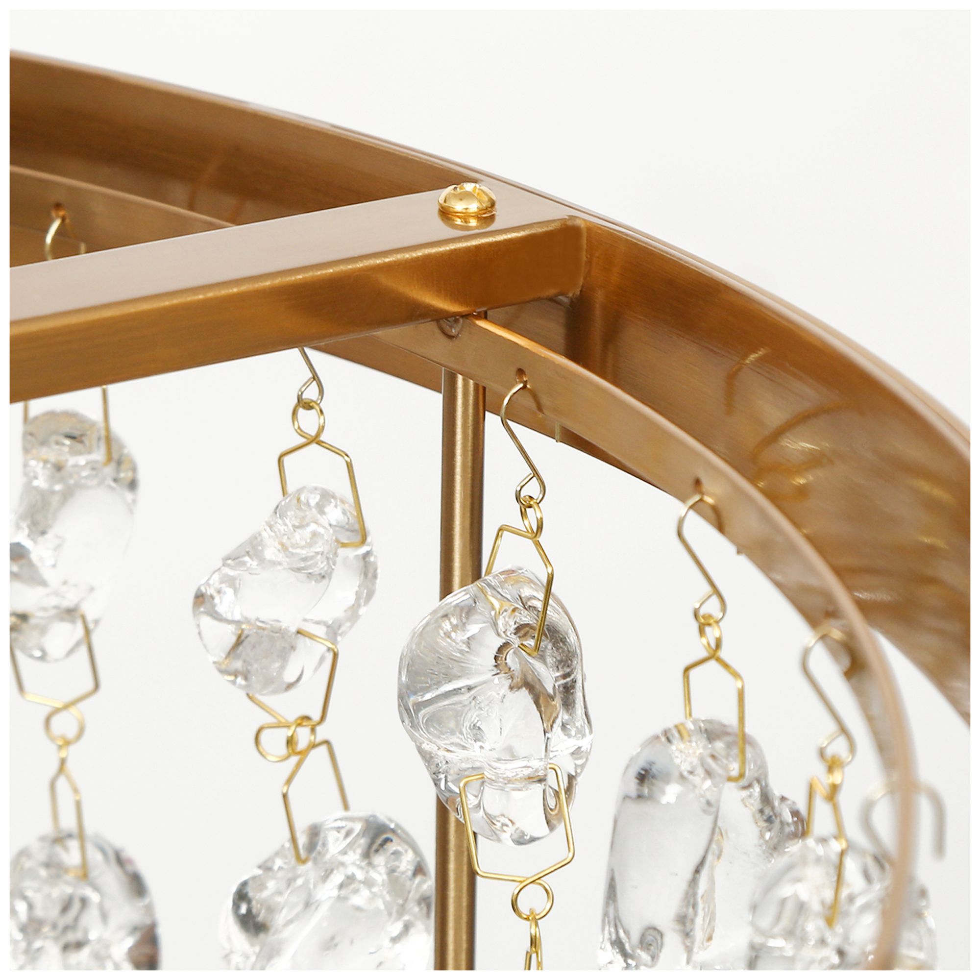 Bulbiferum 6-Light Gold Glass Beads Drum Chandelier - Made to Order