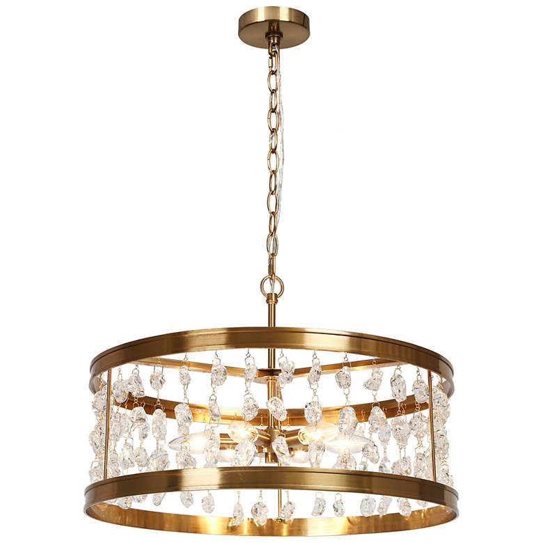 Image 1 Bulbiferum 6-Light Gold Glass Beads Drum Chandelier