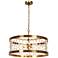 Bulbiferum 6-Light Gold Glass Beads Drum Chandelier