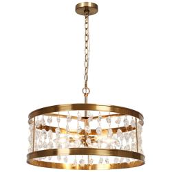 Bulbiferum 6-Light Gold Glass Beads Drum Chandelier