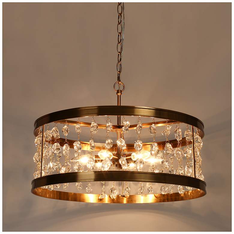 Image 2 Bulbiferum 6-Light Gold Glass Beads Drum Chandelier more views