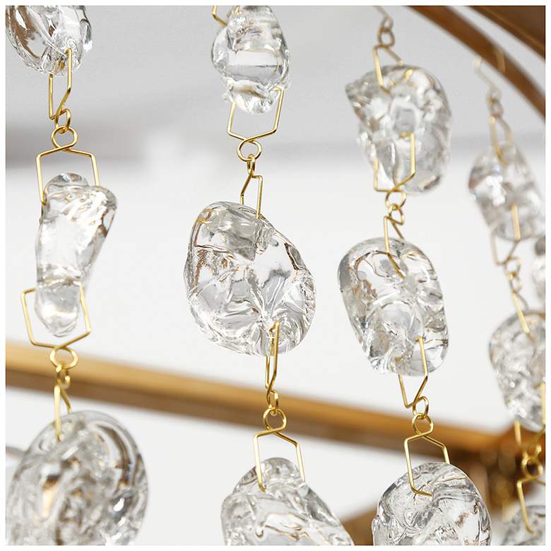 Image 4 Bulbiferum 6-Light Gold Glass Beads Drum Chandelier more views