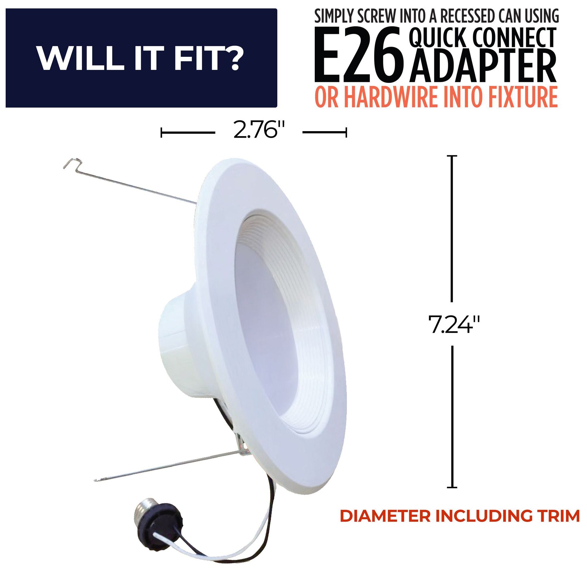 Image 7 Bulbrite 5/6" Downlight Retrofit 4000K Round Dimmable JA8 120V 4PK White more views