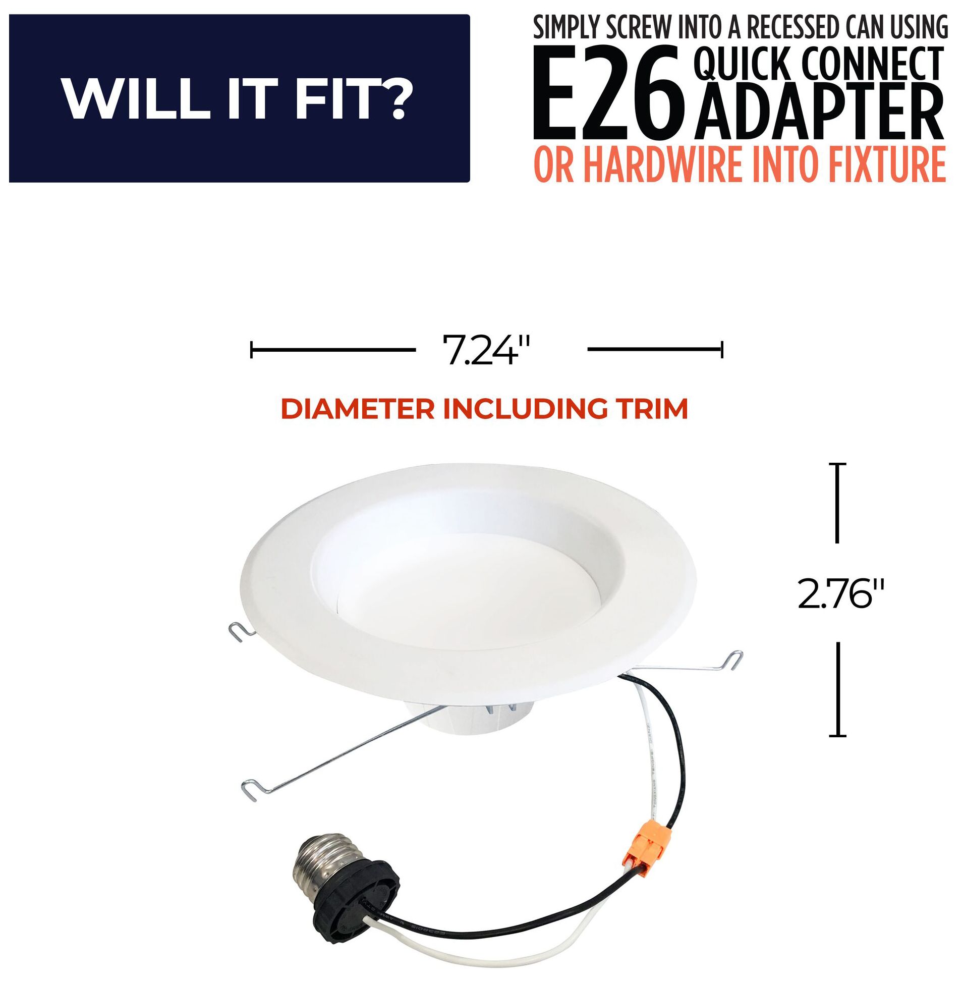 Image 7 Bulbrite 5/6" Downlight Retrofit 2700K Round Dimmable JA8 120V 4PK Whi more views