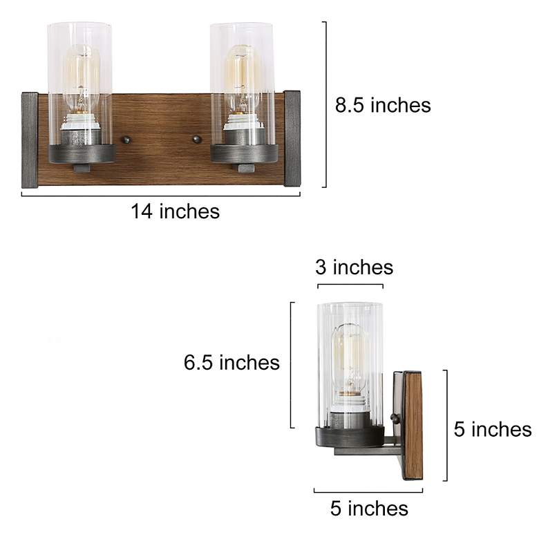 Image 2 Bulin 2-Light 14" Wide Brown Bath Vanity Light more views