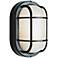 Bulkhead 8 1/2" High Nautical Black Oval Grid Outdoor Wall Light