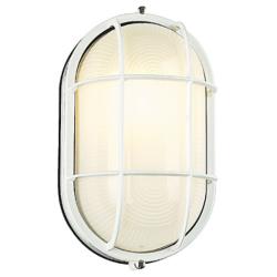 Bulkhead Collection 11&quot; High White Oval Outdoor Wall Light