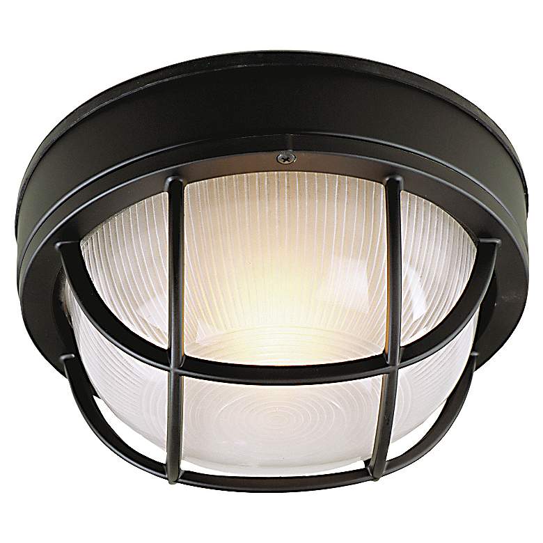 Image 1 Bulkheads Cast Aluminum Small Flushmount in Textured Matte Black