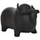 Bull 12 1/4" Wide Black Ceramic Figurine