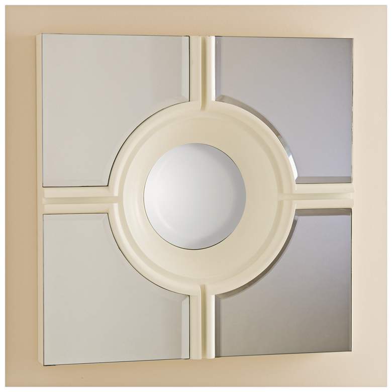 Image 1 Bull&#39;s Eye Cross White 24 inch Square Wall Mirror